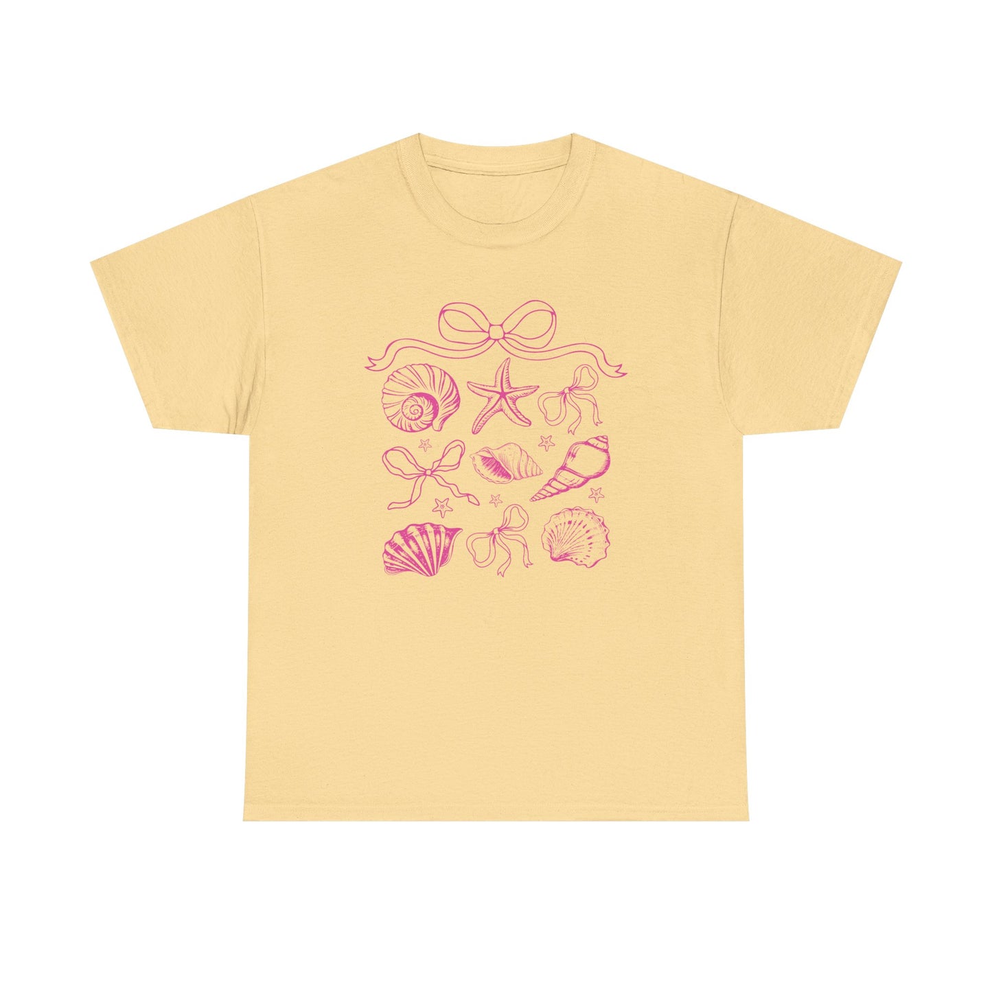 Pink Coastal Coquette Shell Cotton T-Shirt