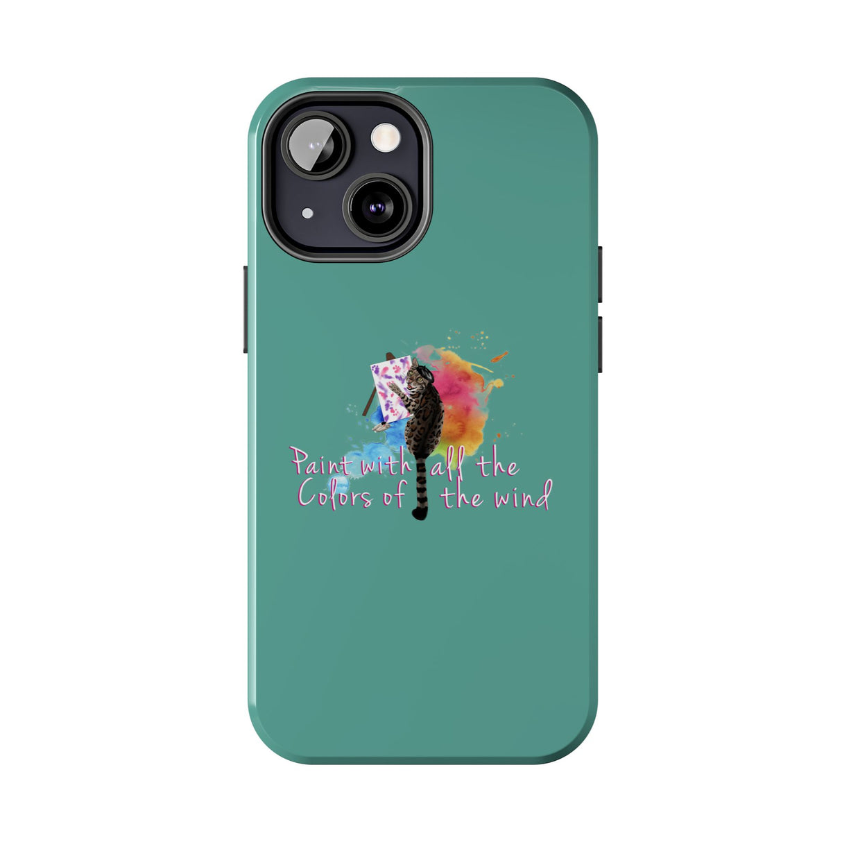 Tough Phone Case — "paint with all the colors of the wind" Flounder the Purrcasso Art