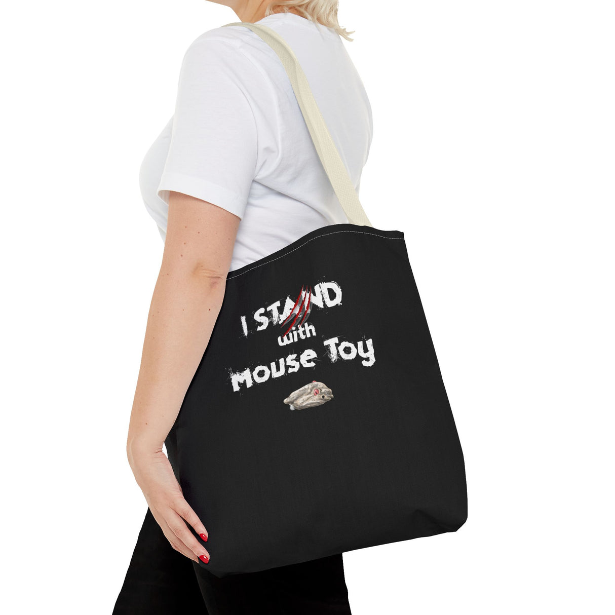Mouse Toy Tote Bag - Hand Drawn Design by Nina