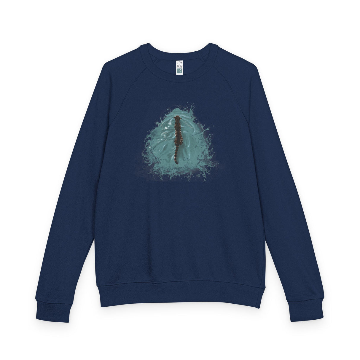 Flounder the Purrmaid Raglan Crewneck — "Fish at Heart" French Terry