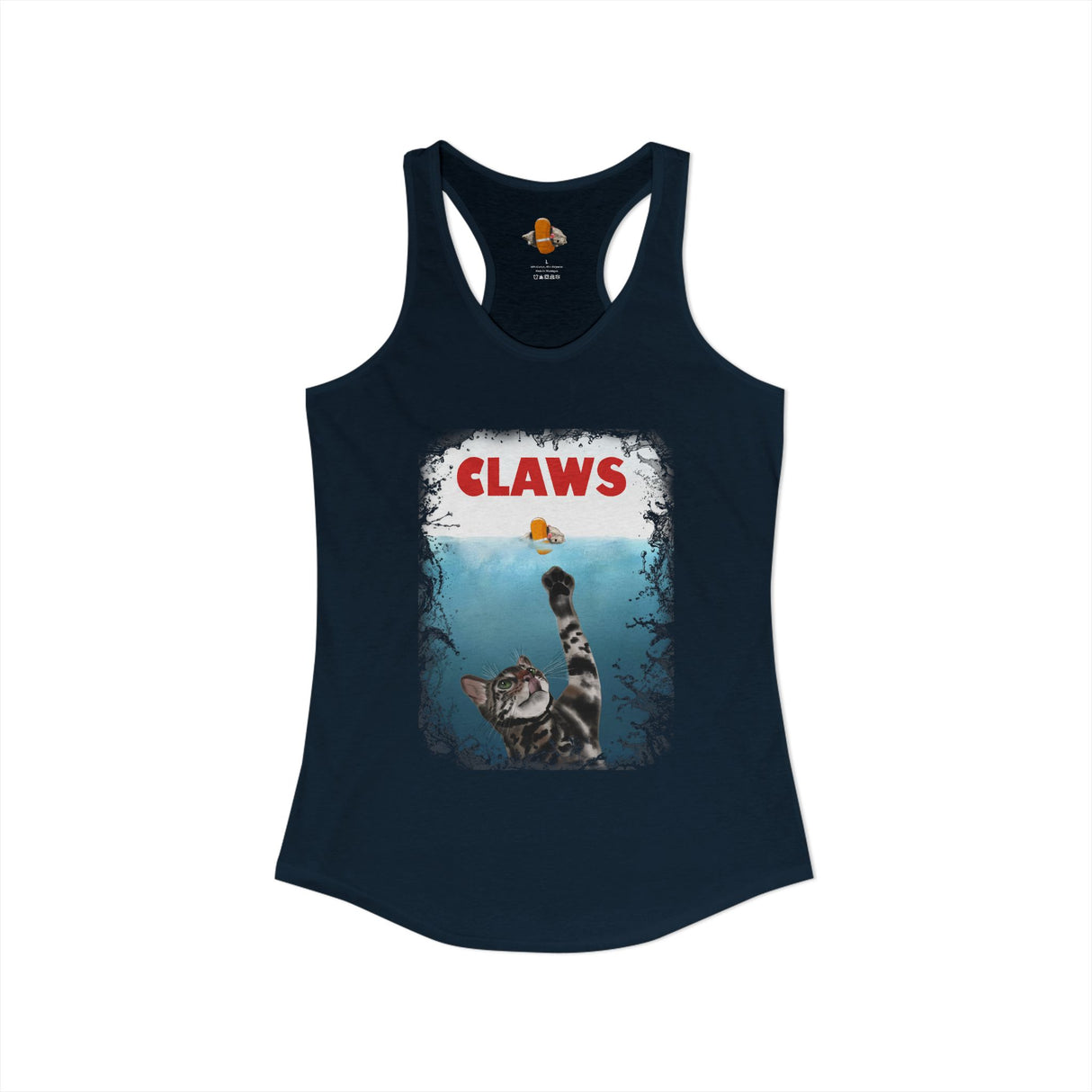 Purrmaid Flounder Claws Tank — Women's Racerback Tank with 'Shark-Like' Cat Catch Design