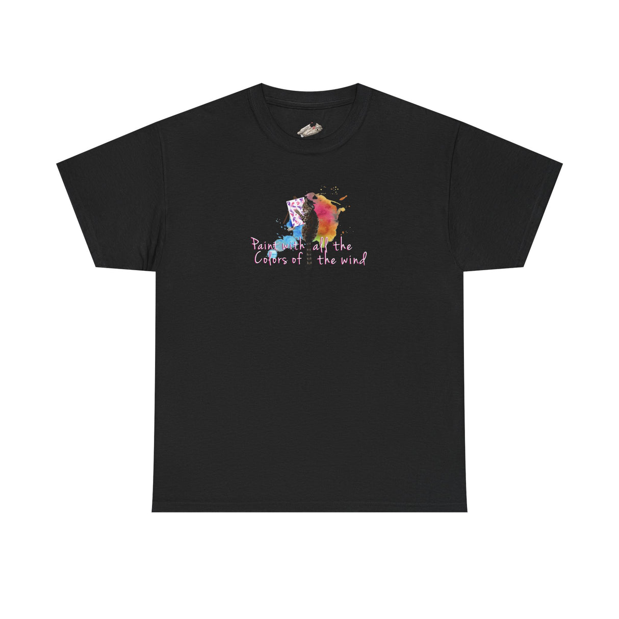 Flounder the Purrcasso T-Shirt — "Paint With All the Colors of the Wind" Cat Art Tee