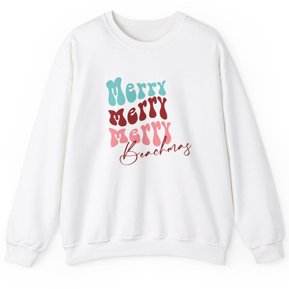Merry Beachmas crewneck sweatshirt in white