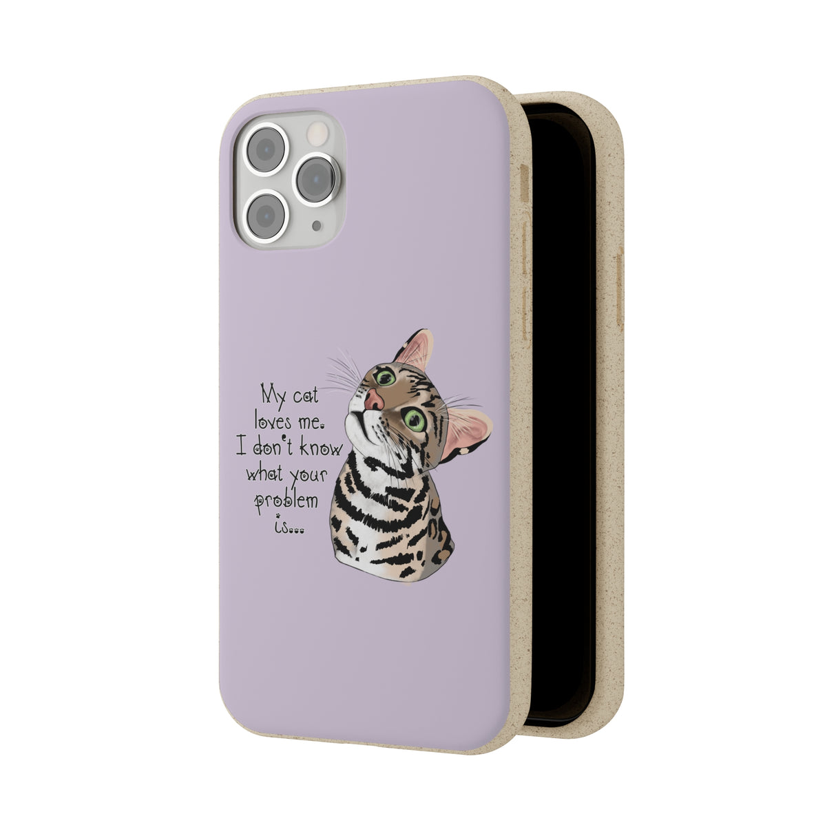 Flounder Cat - My Cat Loves Me Biodegradable Phone Case – Eco-Friendly Protection