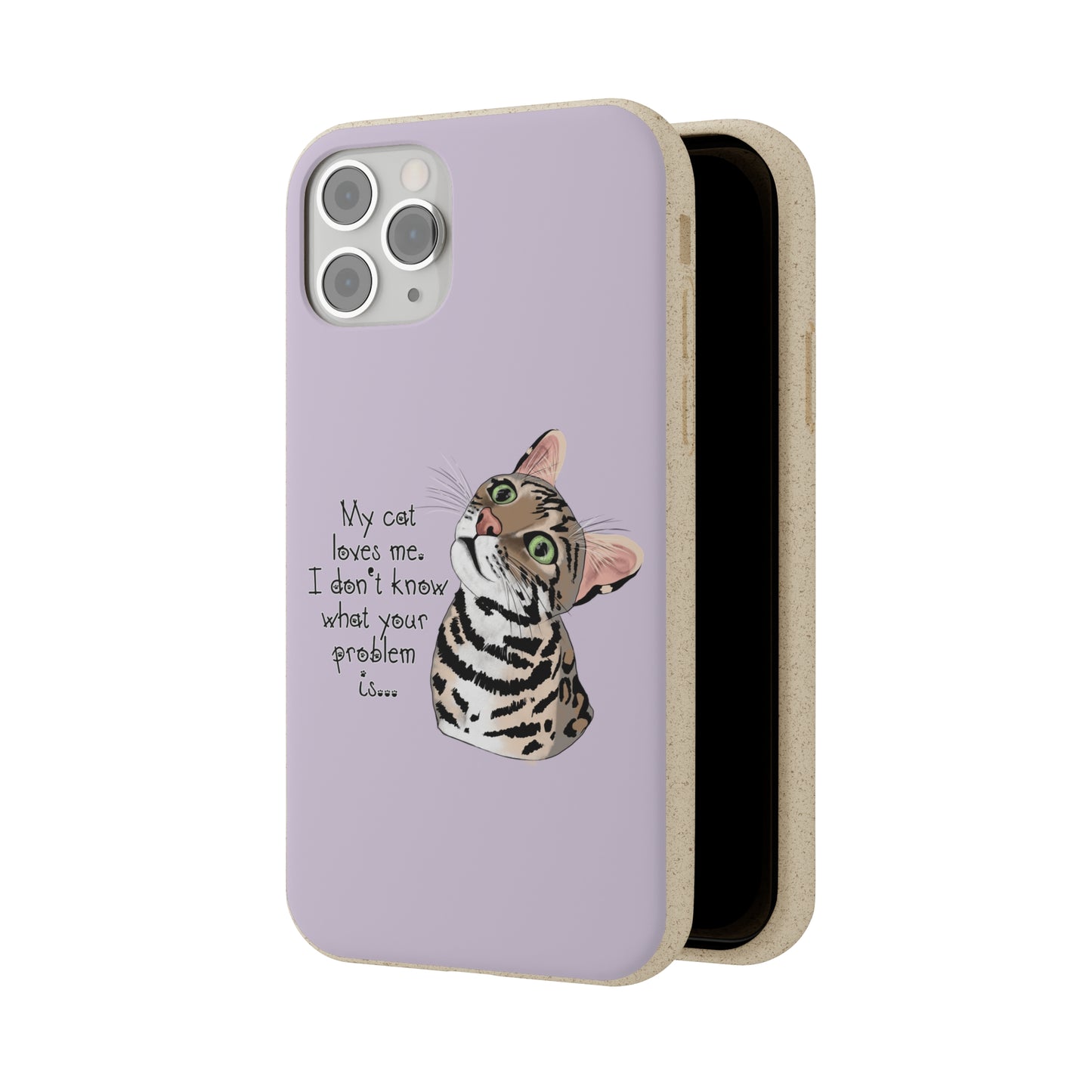 Flounder Cat - My Cat Loves Me Biodegradable Phone Case – Eco-Friendly Protection