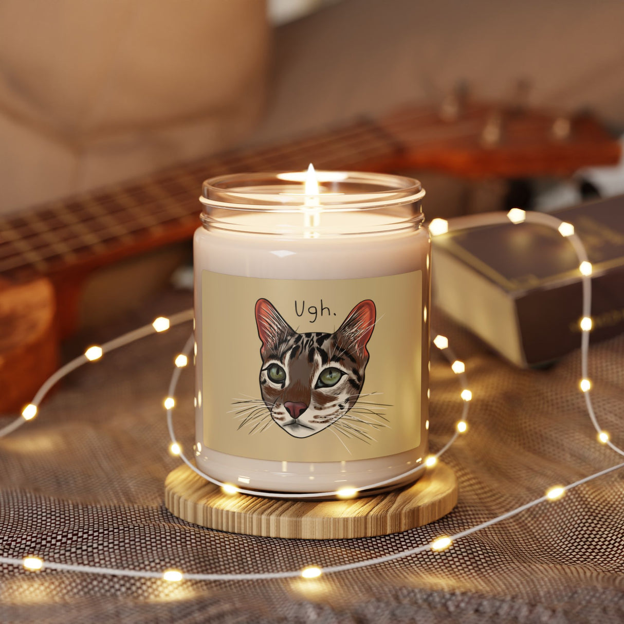 Flounder the Talking Cat "Ugh" Candle – 9oz Scented Soy Wax Candle