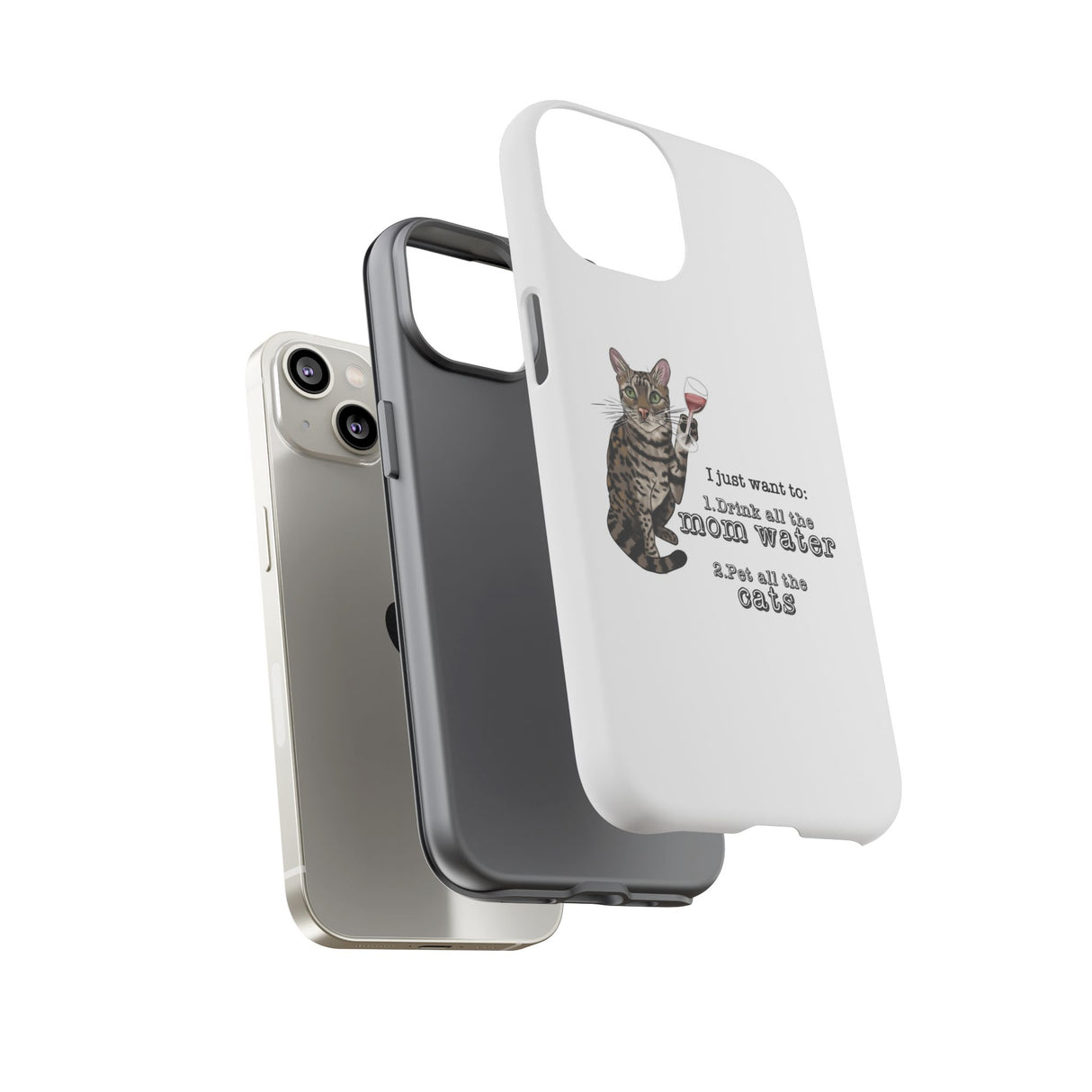Flounder the Talking Cat Wine Glass Phone Case – "II just want to drink all the mom water"