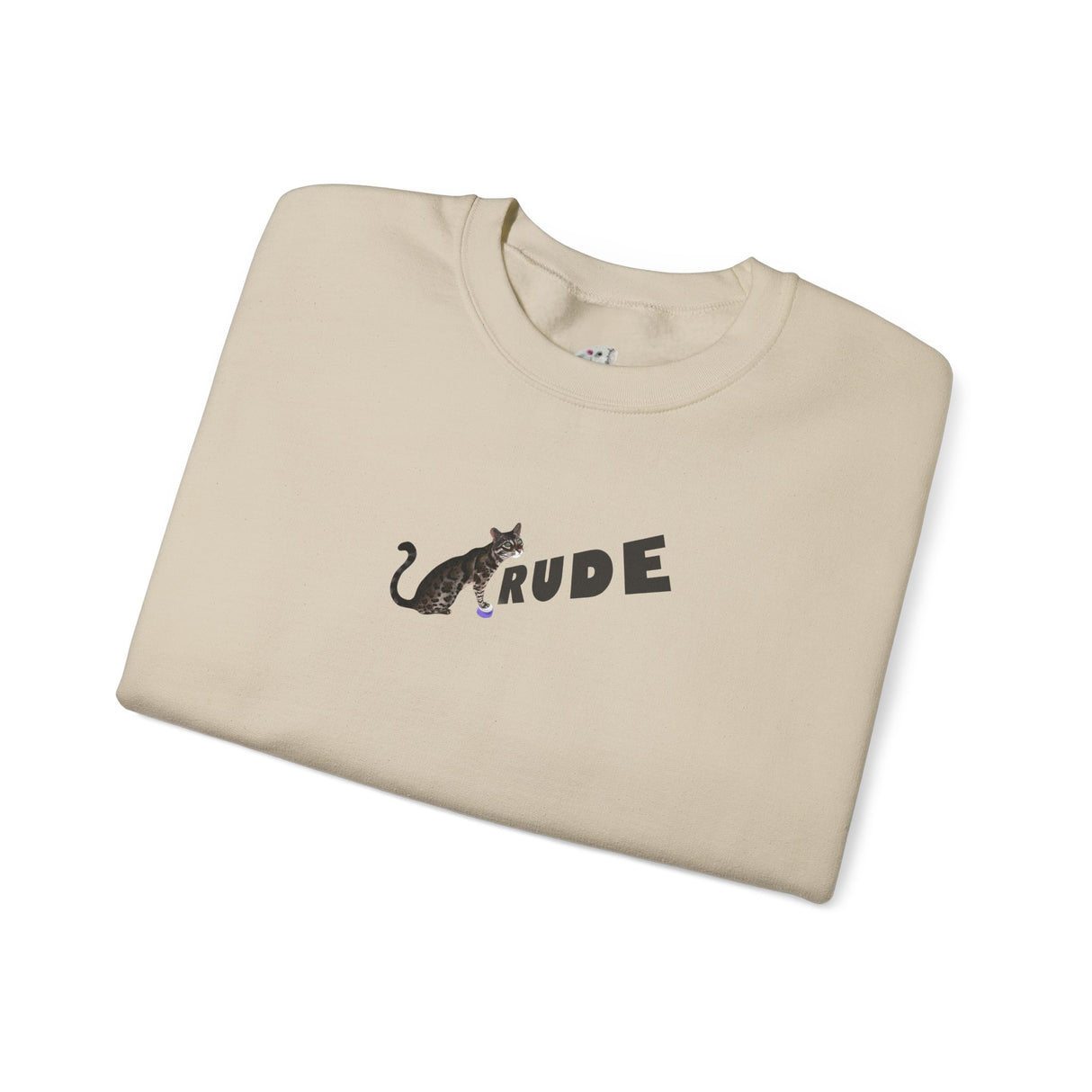 Flounder 'RUDE' Button Sweatshirt — Hand-Drawn Flounder Design