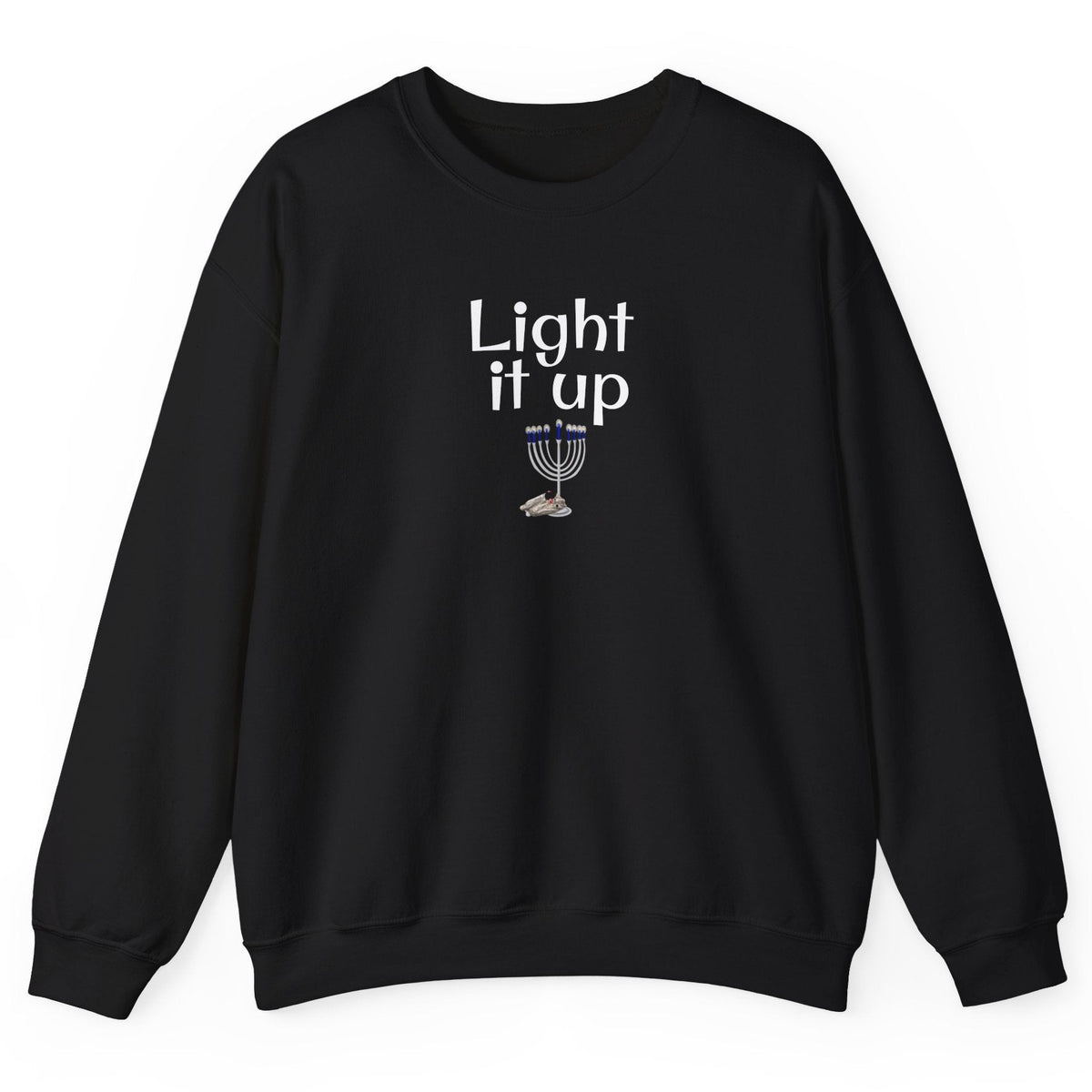Hanukkah Mouse Toy Sweatshirt - Light it Up Design, shown in Black
