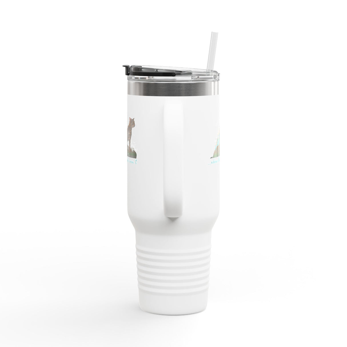 40oz Insulated Travel Mug — 'I Want to Be Where the People Aren't' Purrmaid Design