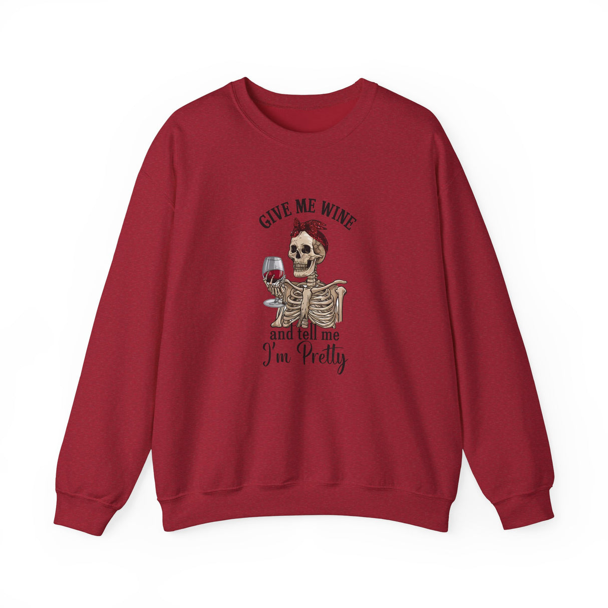 Funny Skelton Wine Crewneck Sweatshirt