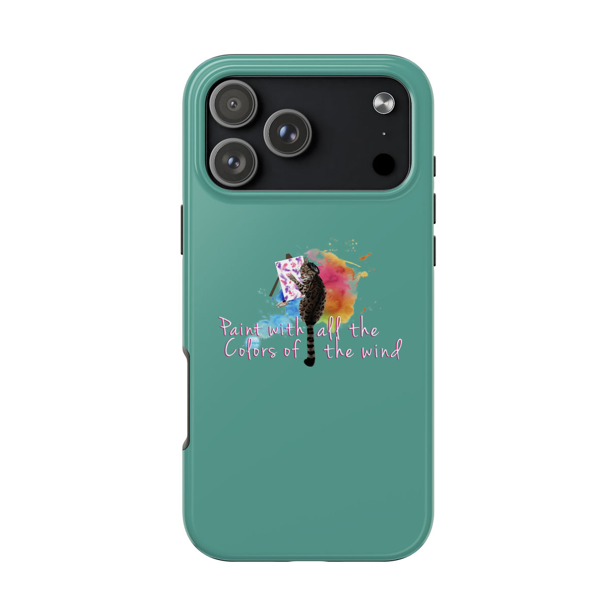 Tough Phone Case — "paint with all the colors of the wind" Flounder the Purrcasso Art