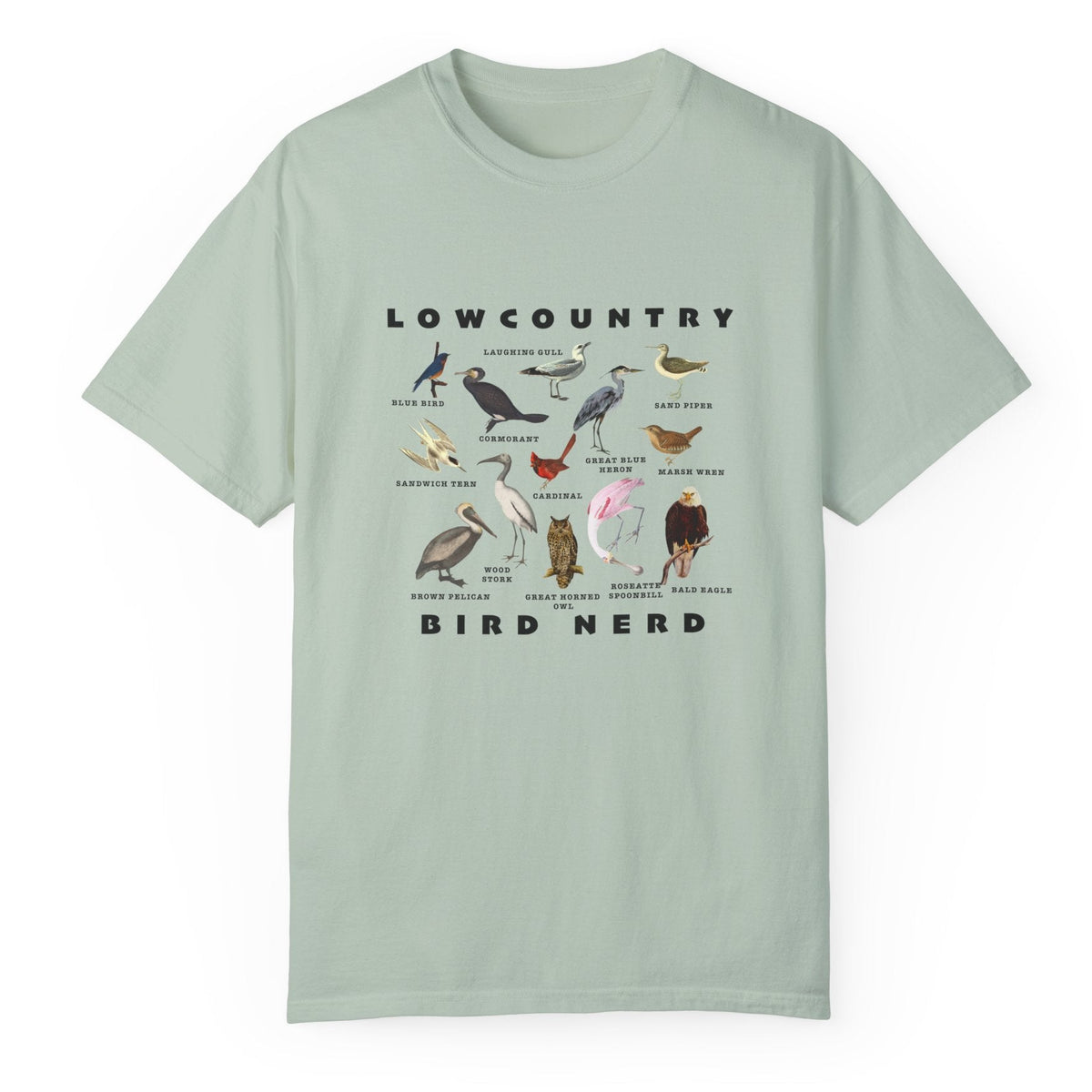 Lowcountry Bird Nerd bird species tee in bay