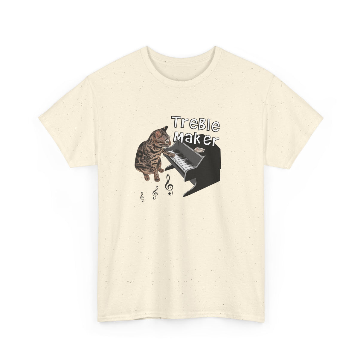 T-Shirt Treble Maker featuring Flounder the Purrmaid Playing Piano Design