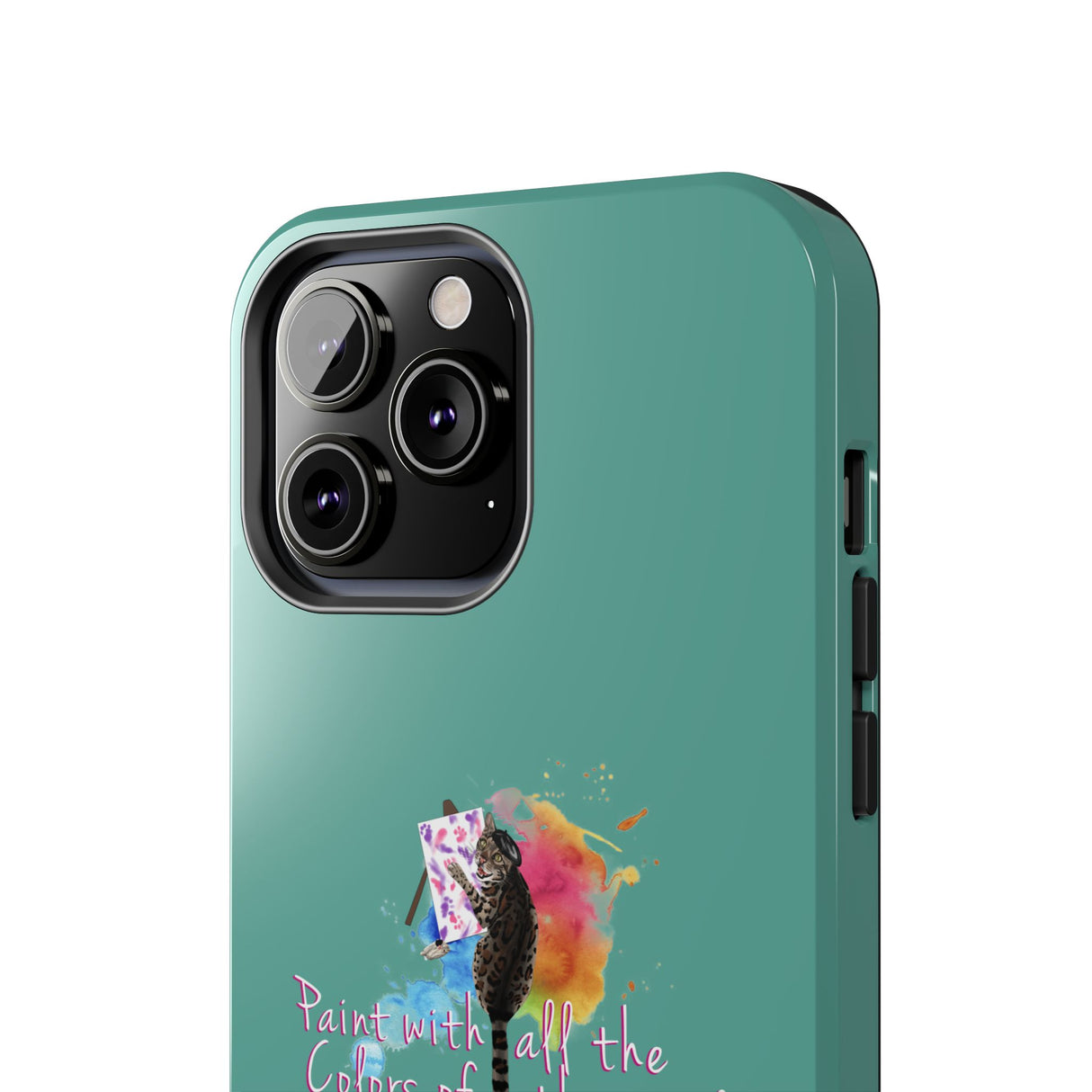 Tough Phone Case — "paint with all the colors of the wind" Flounder the Purrcasso Art