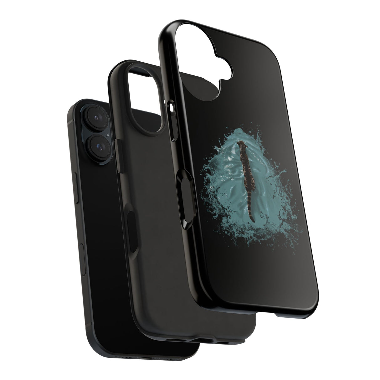 Fish at Heart Flounder Purrmaid Phone Case — Hand-Drawn Nautical Cat Design