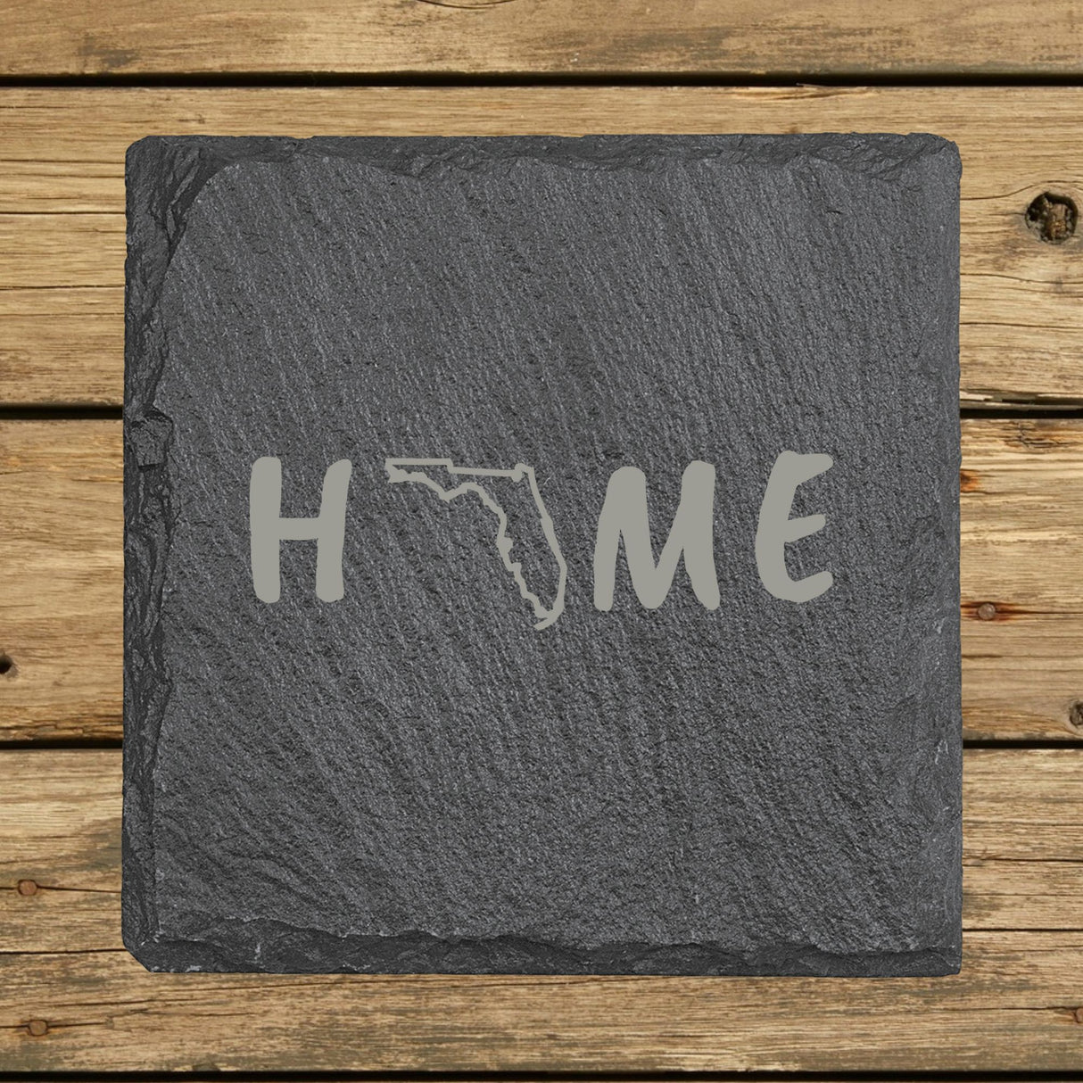 Florida Slate Coaster Set – Engraved Natural Stone (Set of 4)