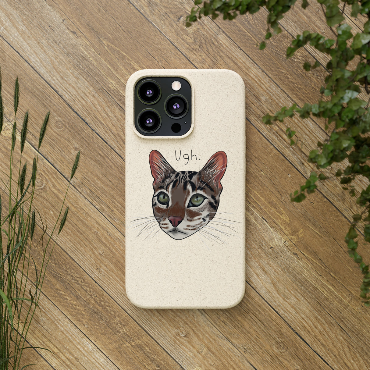 Flounder Cat UGH Biodegradable Phone Case – Eco-Friendly Protection with Personality