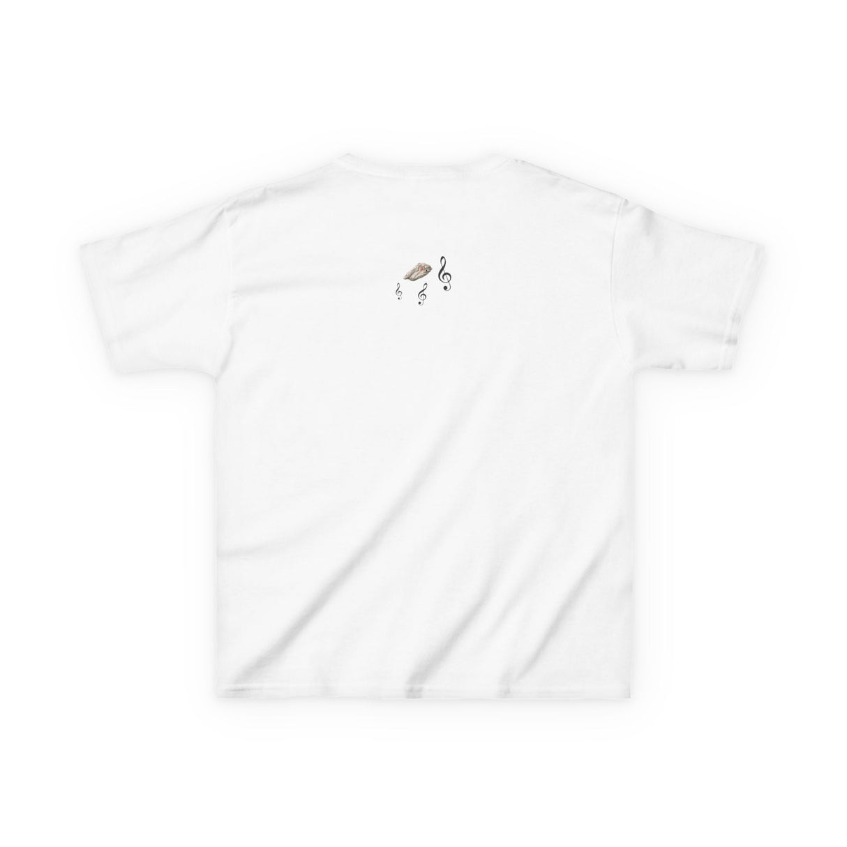 Kids Tee - Treble Maker Design Hand Drawn by Flounder's Mom, Nina Featuring Flounder the Purrmaid Playing Piano for Mouse Toy