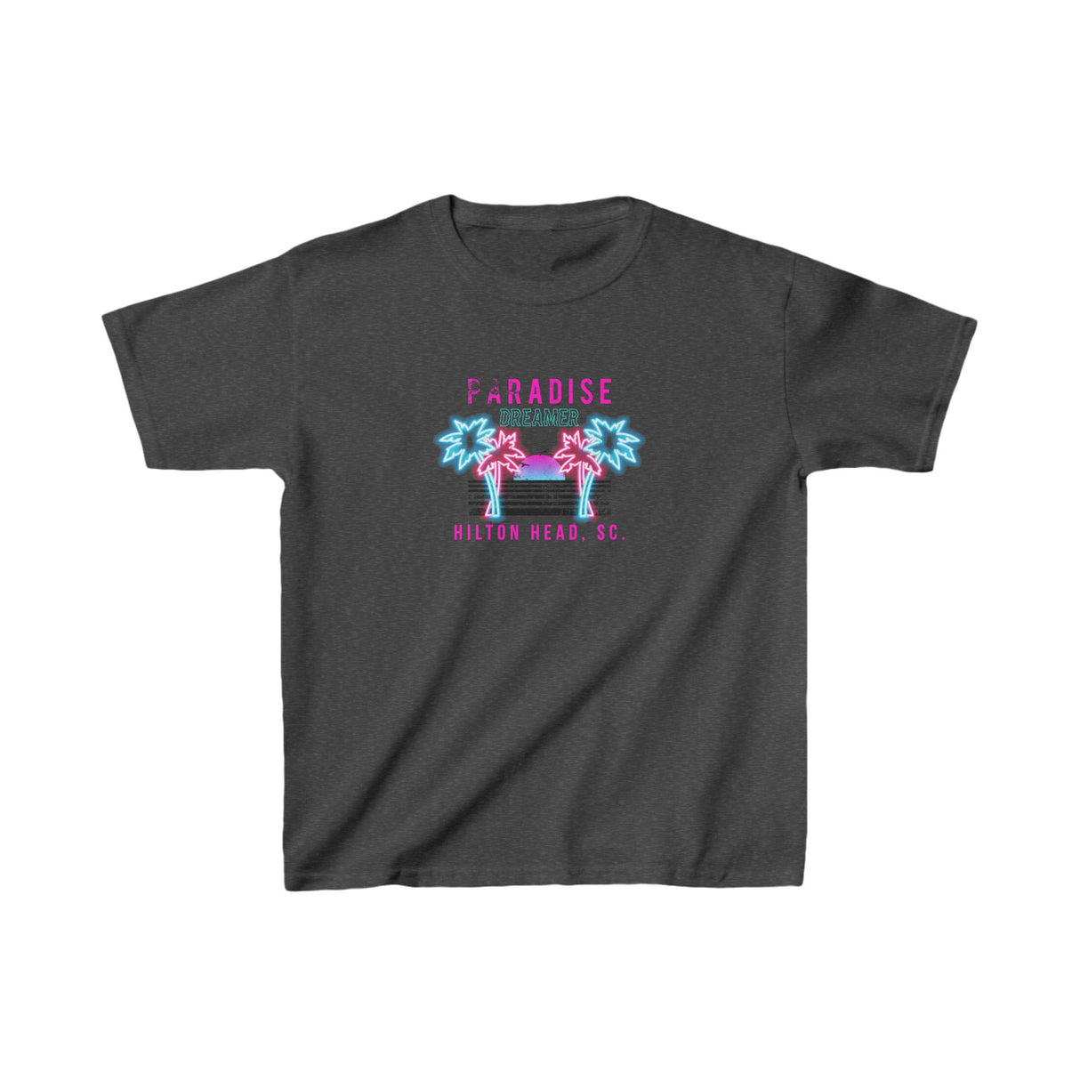 Kids T-Shirt - Retro Palm Trees Paradise Dreamer Hilton Head SC Design