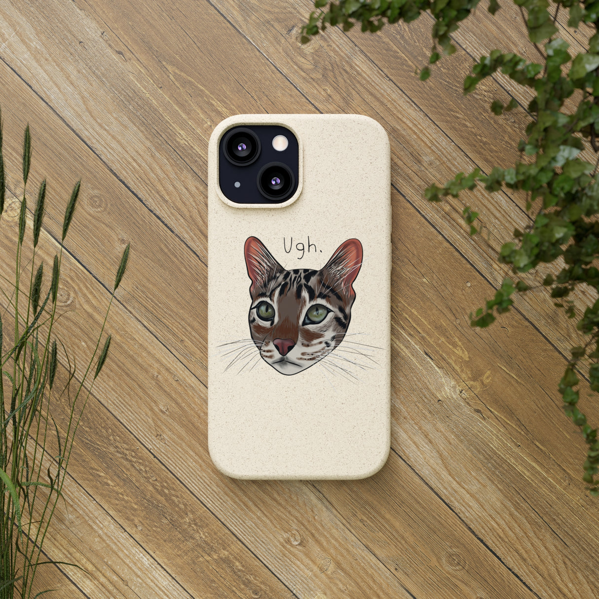 Flounder Cat UGH Biodegradable Phone Case – Eco-Friendly Protection with Personality