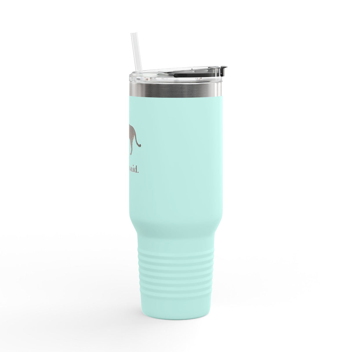 40oz Insulated Travel Mug — “I Said What I Said” Flounder Talking Pet Buttons Design