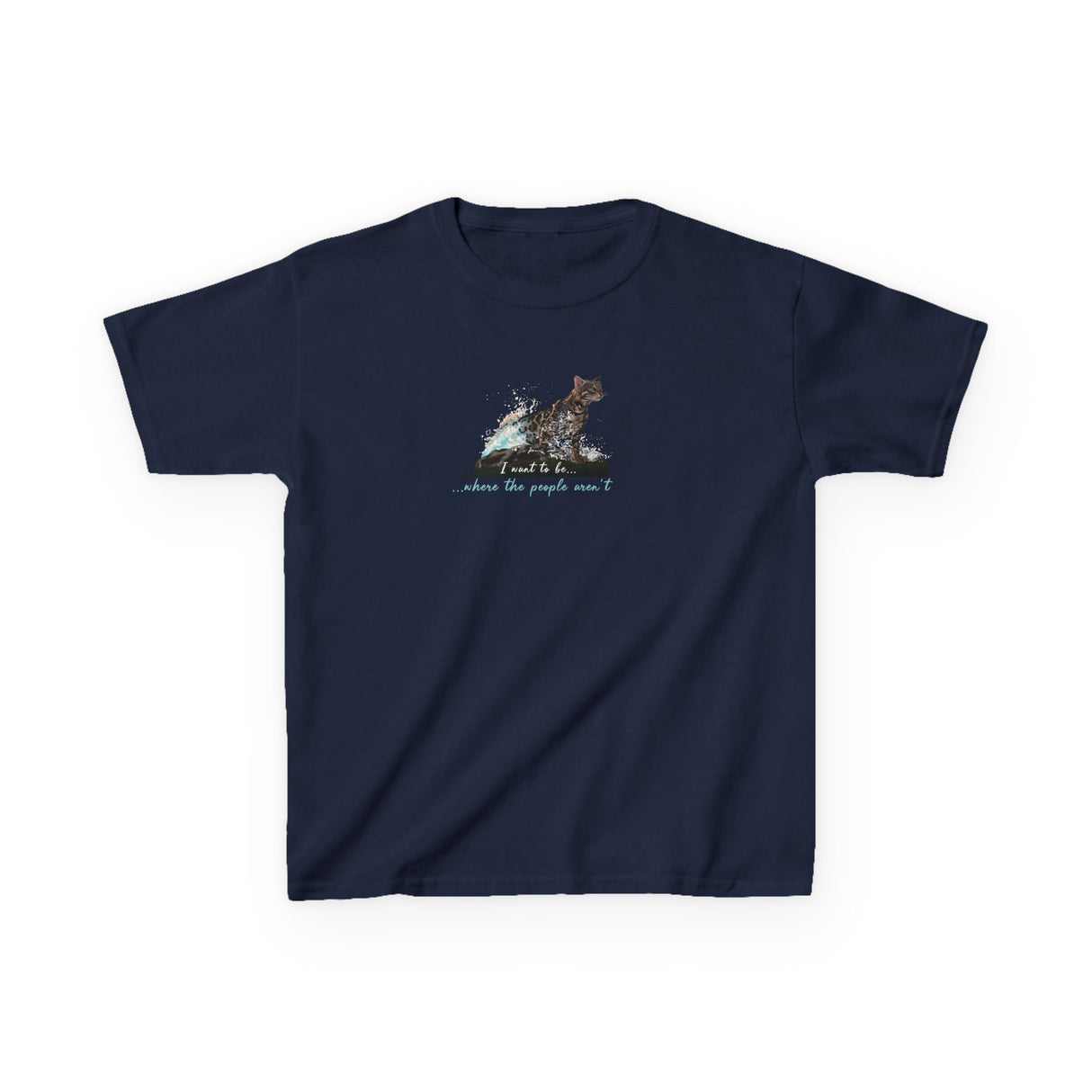 Kids Tee — "I Want to Be Where the People Aren't" Purrmaid Flounder Splash