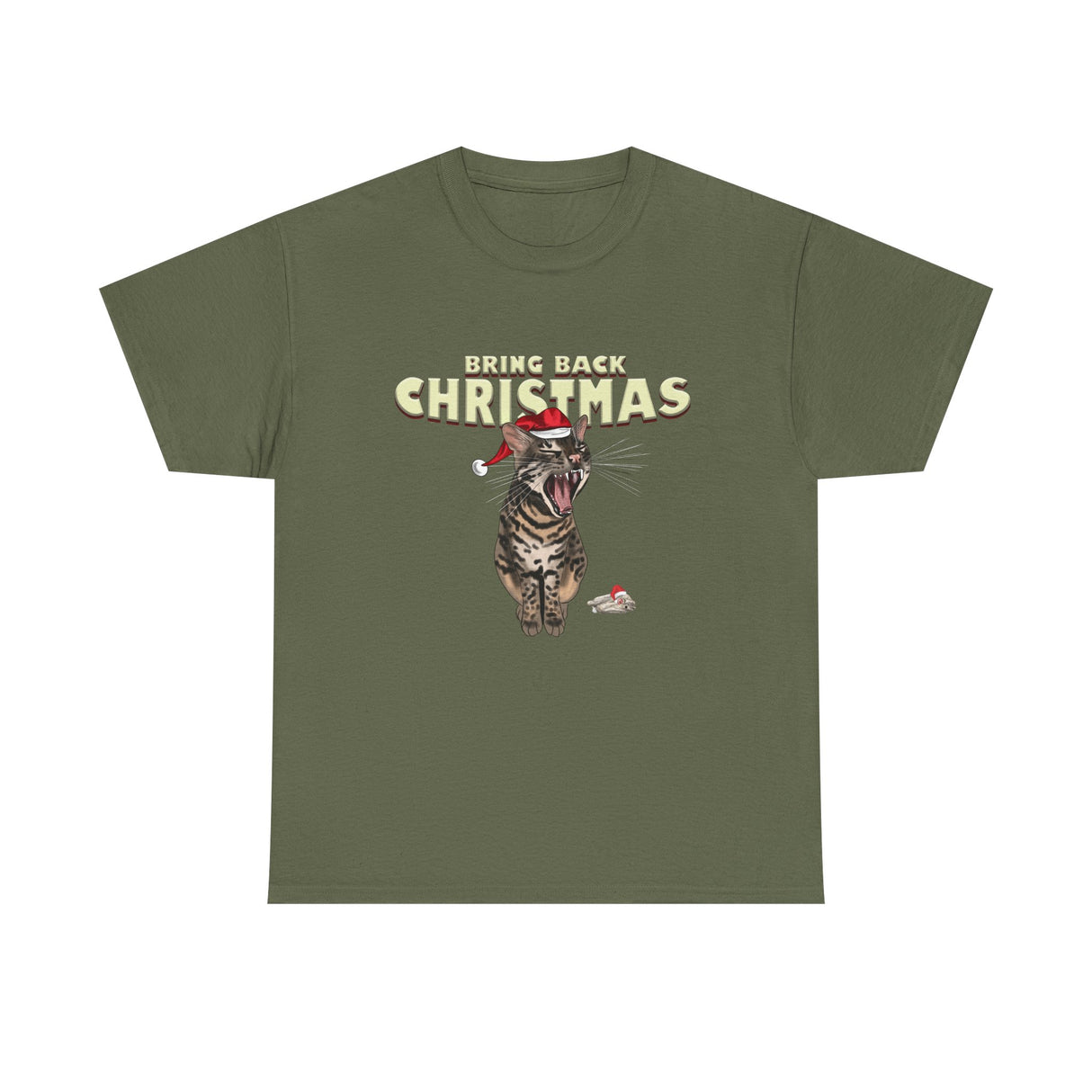 Flounder Cat “Bring Back Christmas” Unisex Heavy Cotton Holiday Tee