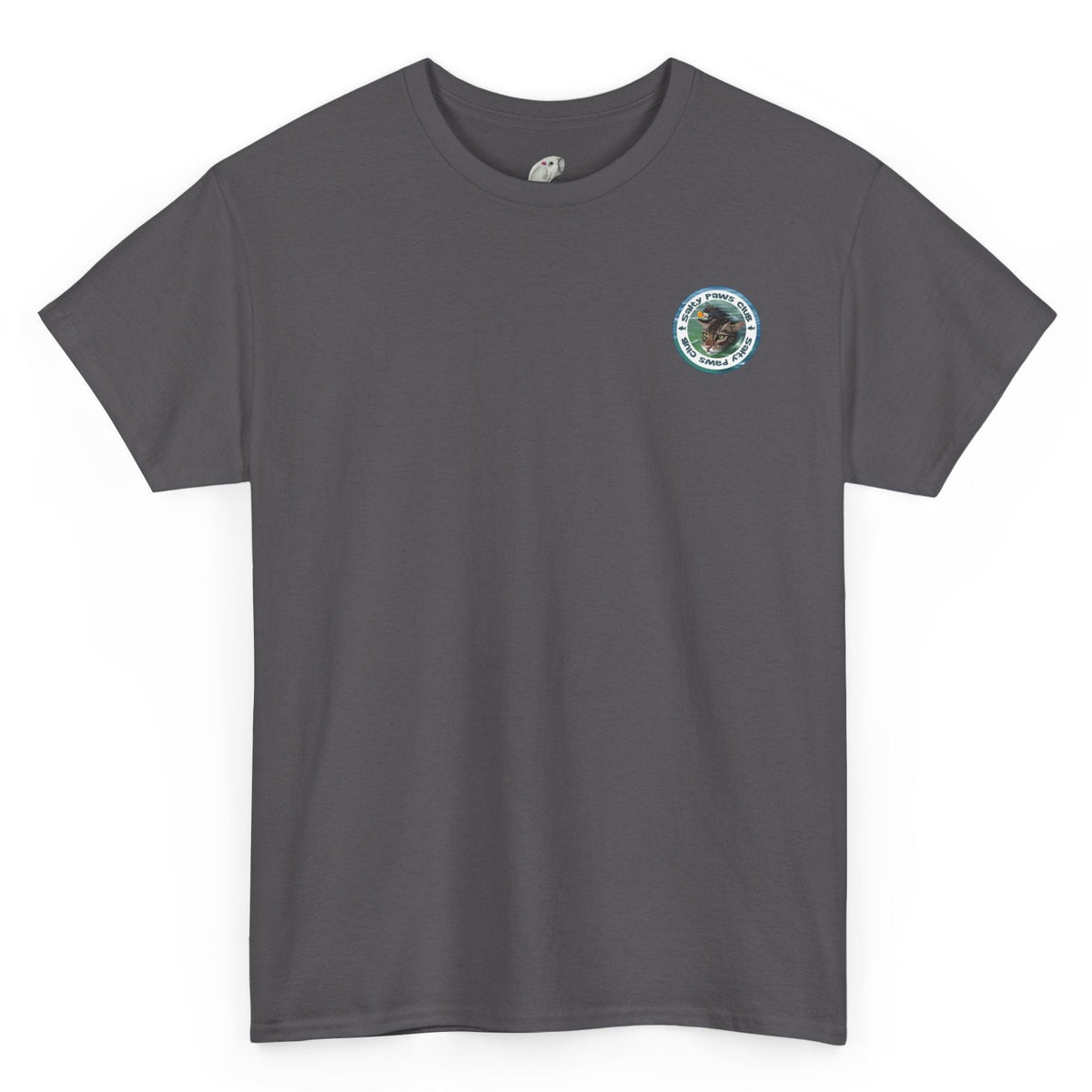 Salty Paws Club Tee - Flounder the Purrmaid & Life‑Vest Mouse Toy Shirt, shown in Charcoal