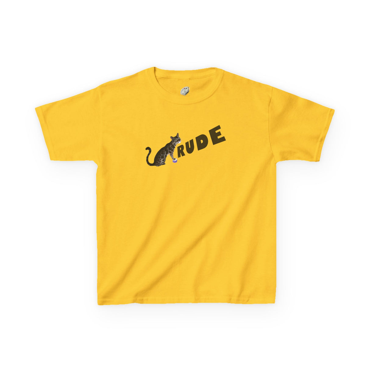 Kids "RUDE" Flounder T-Shirt — Flounder the Purrmaid Eye Roll Tee