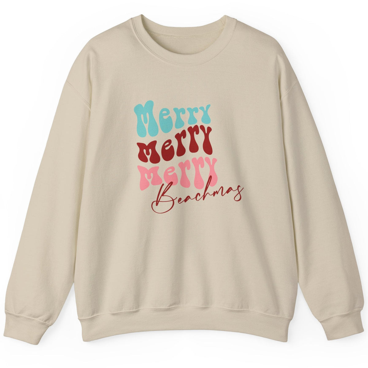 Merry Beachmas crewneck sweatshirt in sand