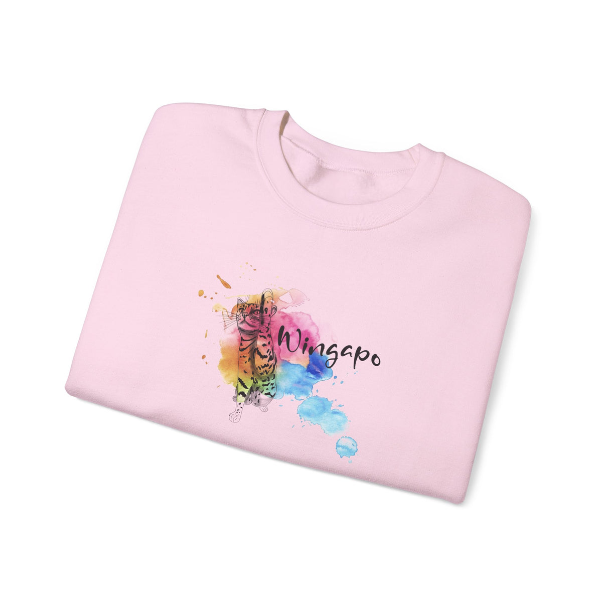 Crewneck Sweatshirt - Wingapo Watercolor Design featuring Flounder the Purrmaid