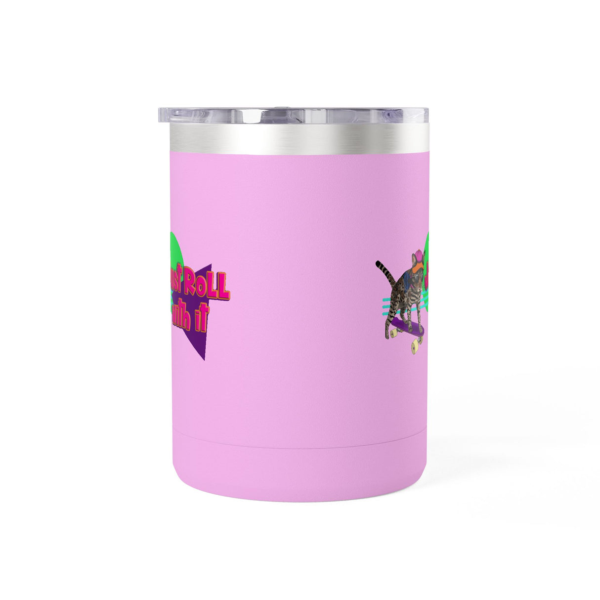 Coffee Mug Tumbler - Just Roll with it Flounder the Purrmaid Design by Nina, 15oz