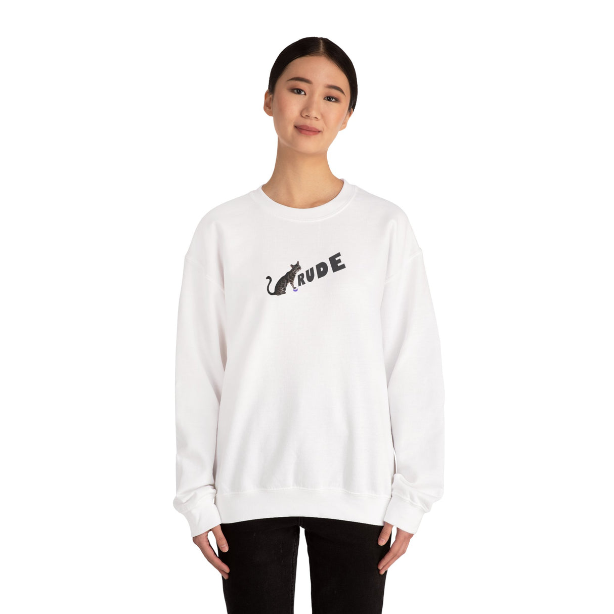 Flounder 'RUDE' Button Sweatshirt — Hand-Drawn Flounder Design