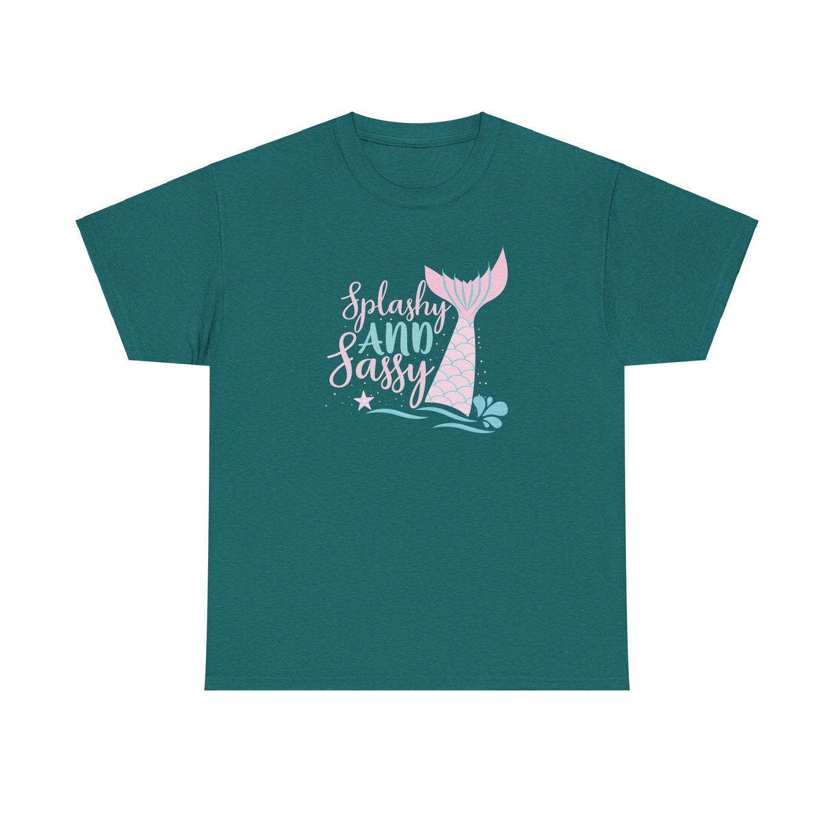Mermaid Tee - Splashy and Sassy Unisex Heavy Cotton