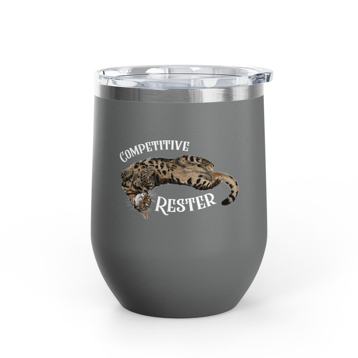 Wine Tumbler — "Competitive Rester" Flounder Design (12 oz)
