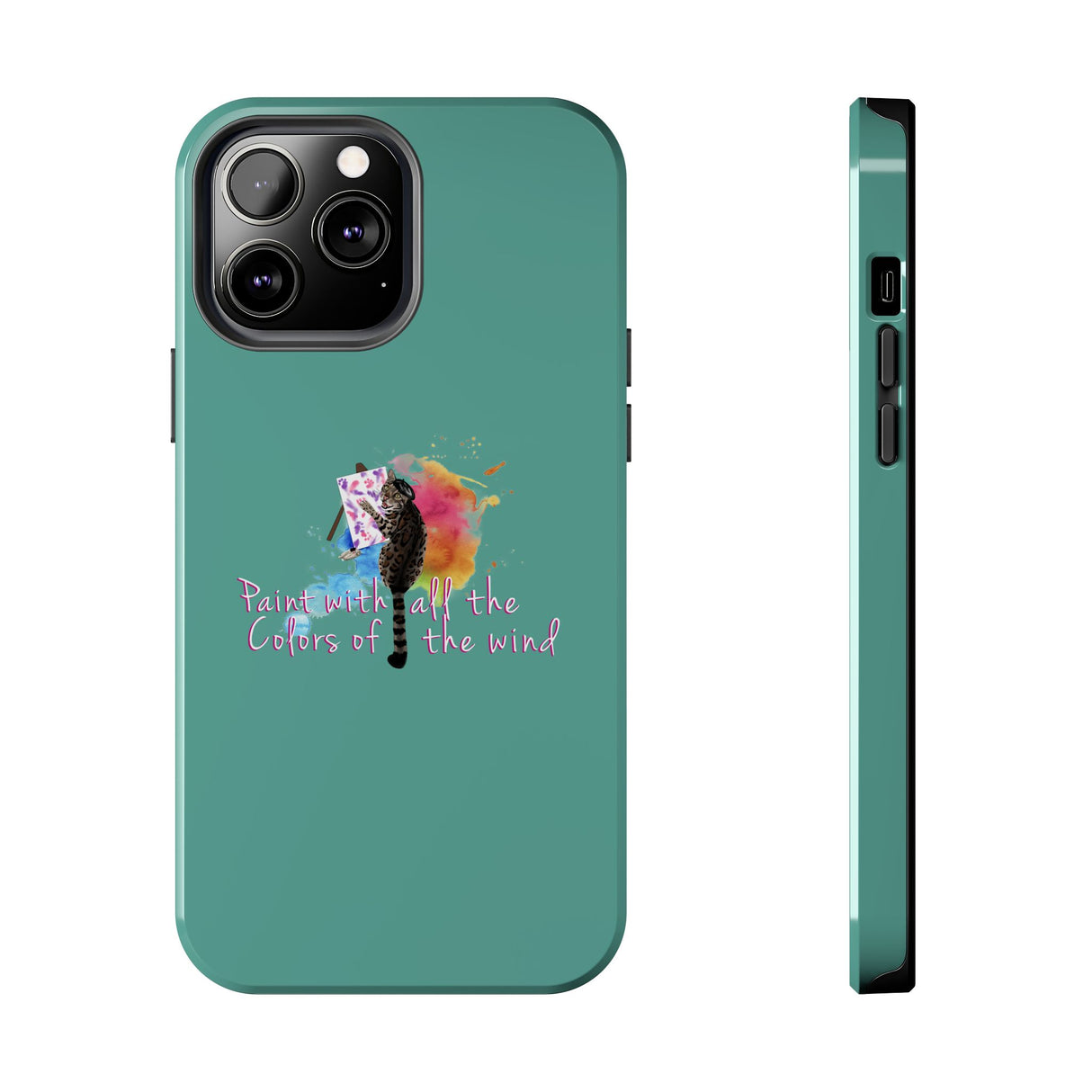 Tough Phone Case — "paint with all the colors of the wind" Flounder the Purrcasso Art