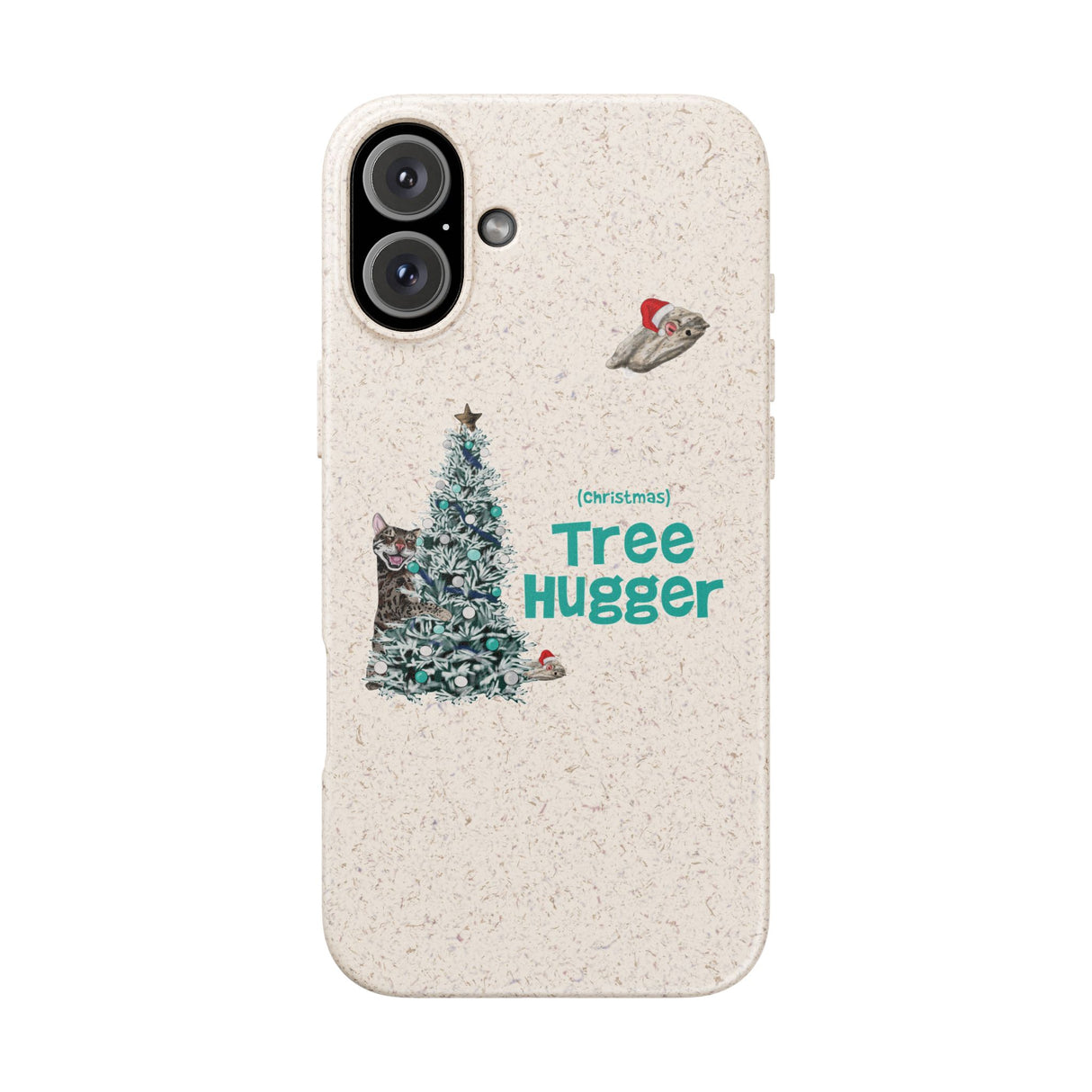 Phone Case with Christmas Tree Hugger Design