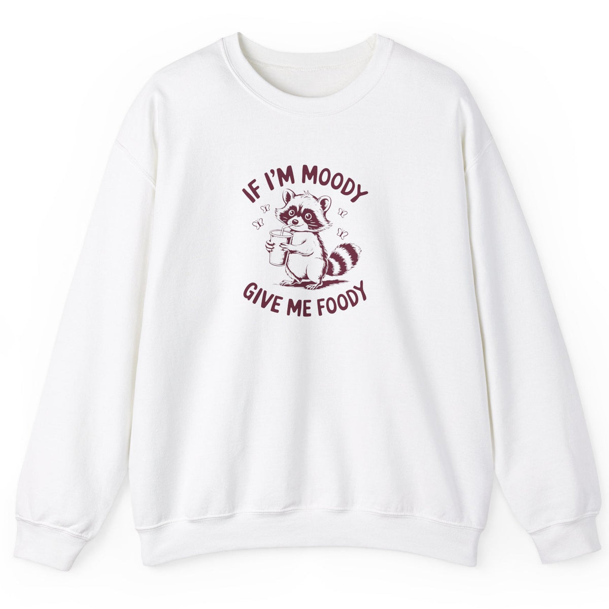 Funny raccoon sweatshirt in white