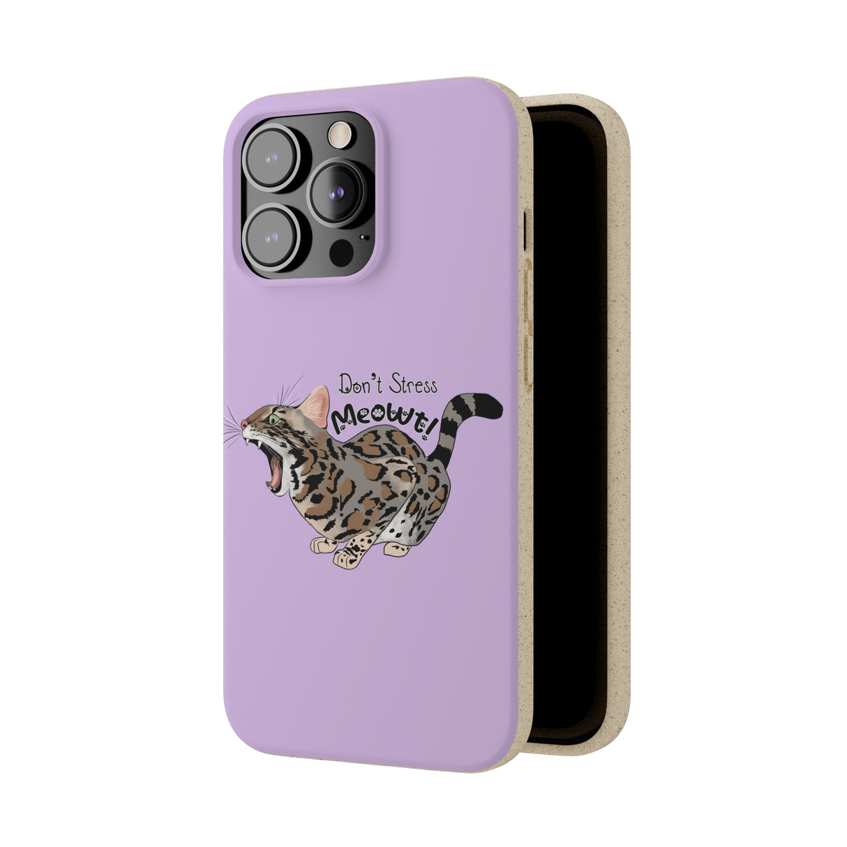 Flounder Cat - Don't Stress Meowt Biodegradable Phone Case – Eco-Friendly & Stylish