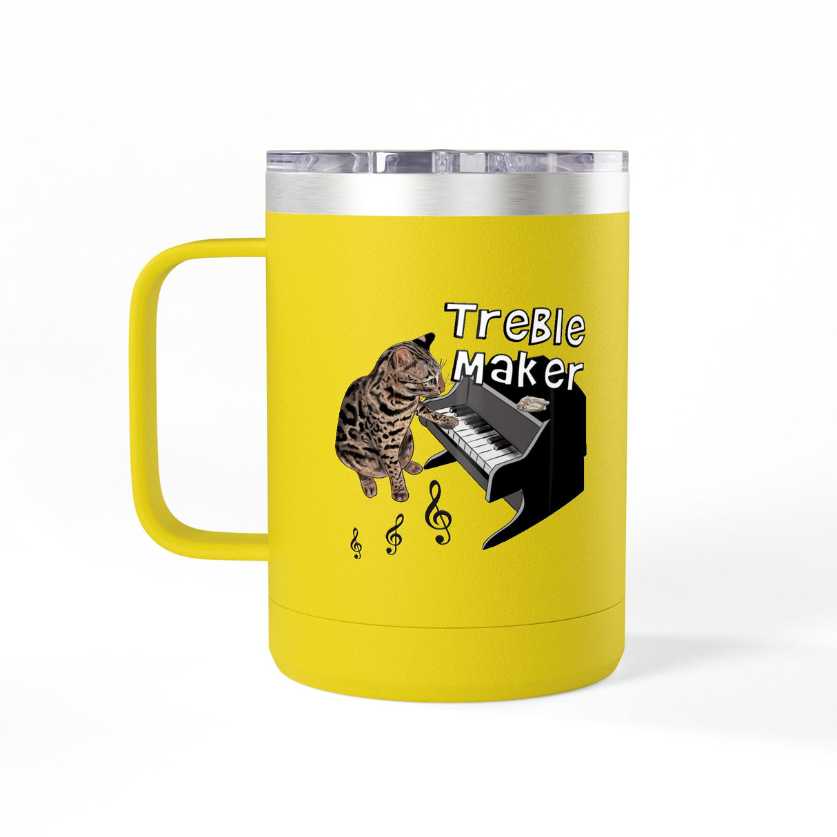 Coffee Mug Tumbler - Treble Maker Design Hand Drawn by Flounder's Mom, Nina