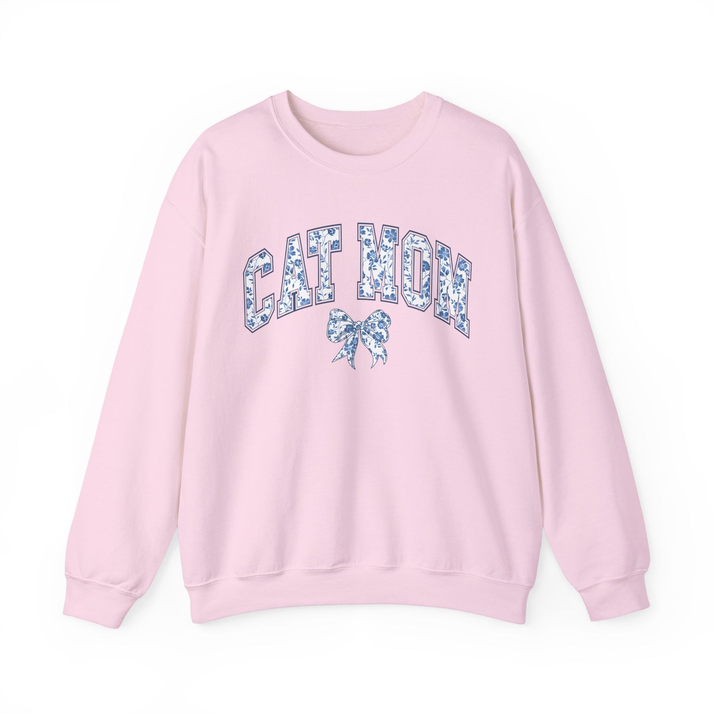 Blue Coquette Cat Mom Crewneck Sweatshirt