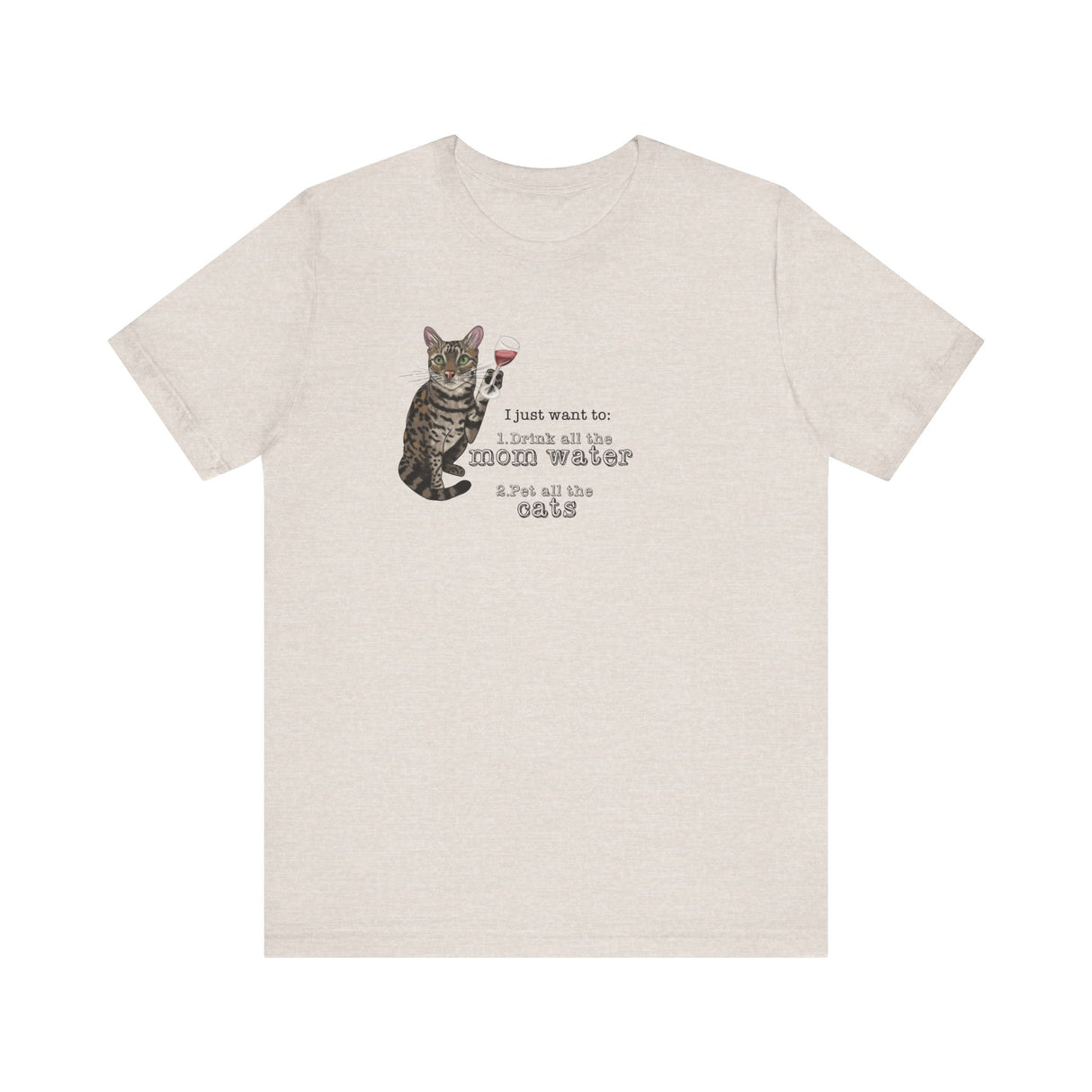 Funny Cat Mom water Wine T-shirt