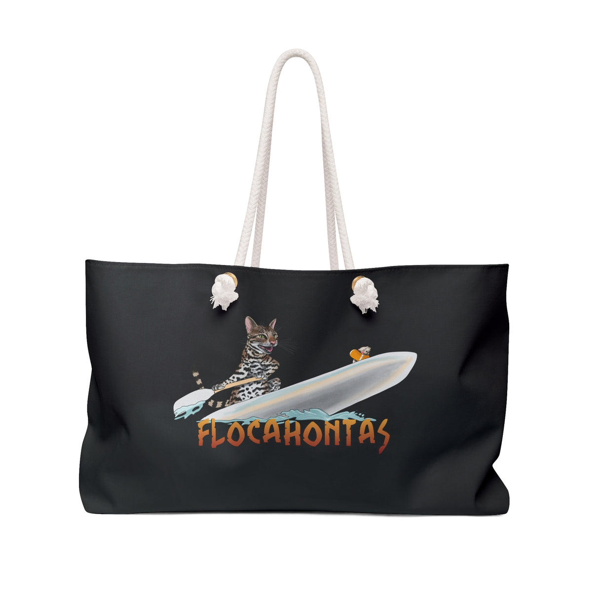 Black Weekender Bag Flocahontas featuring Flounder the purrmaid and Mouse Toy