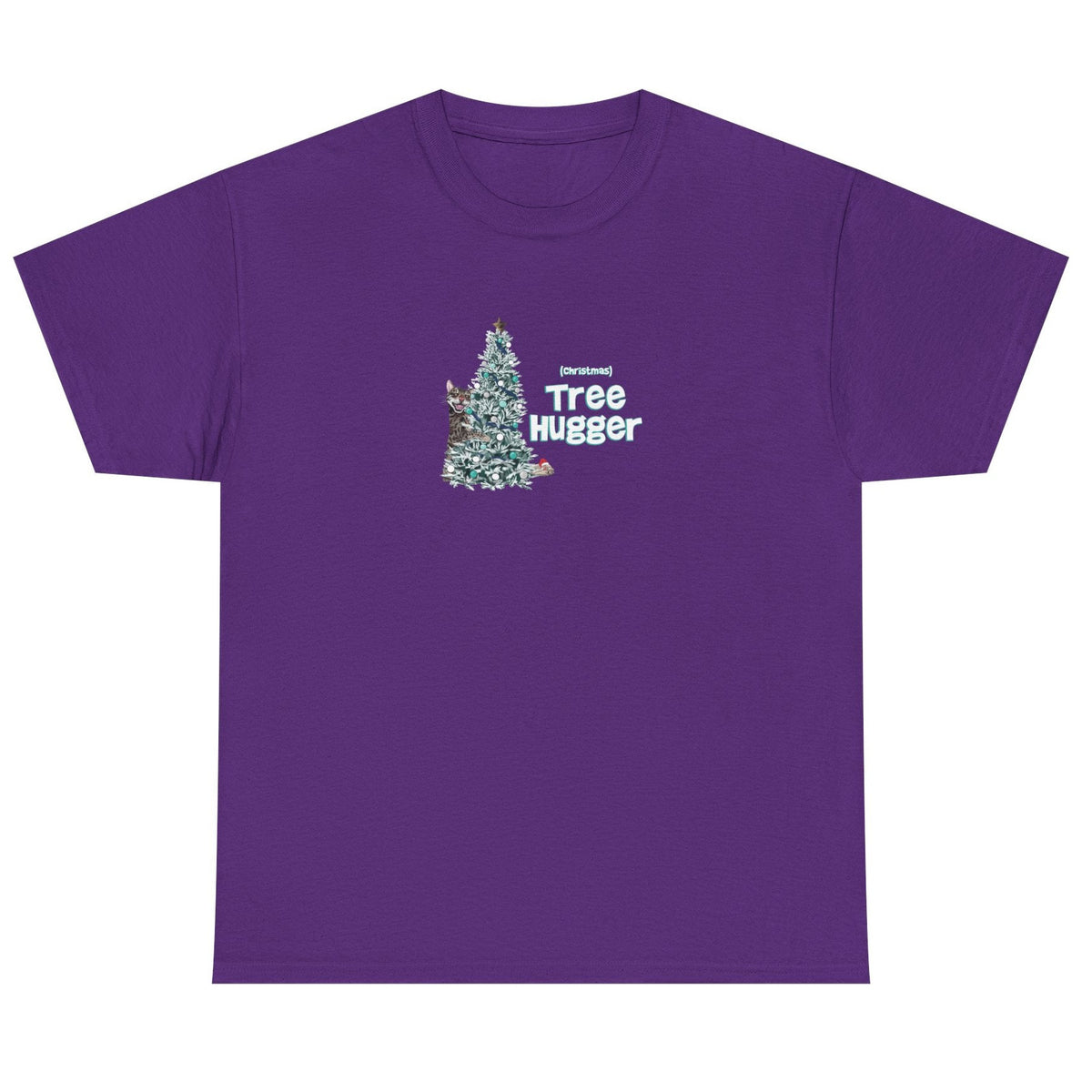 Christmas Tree Hugger Tee, shown in Purple
