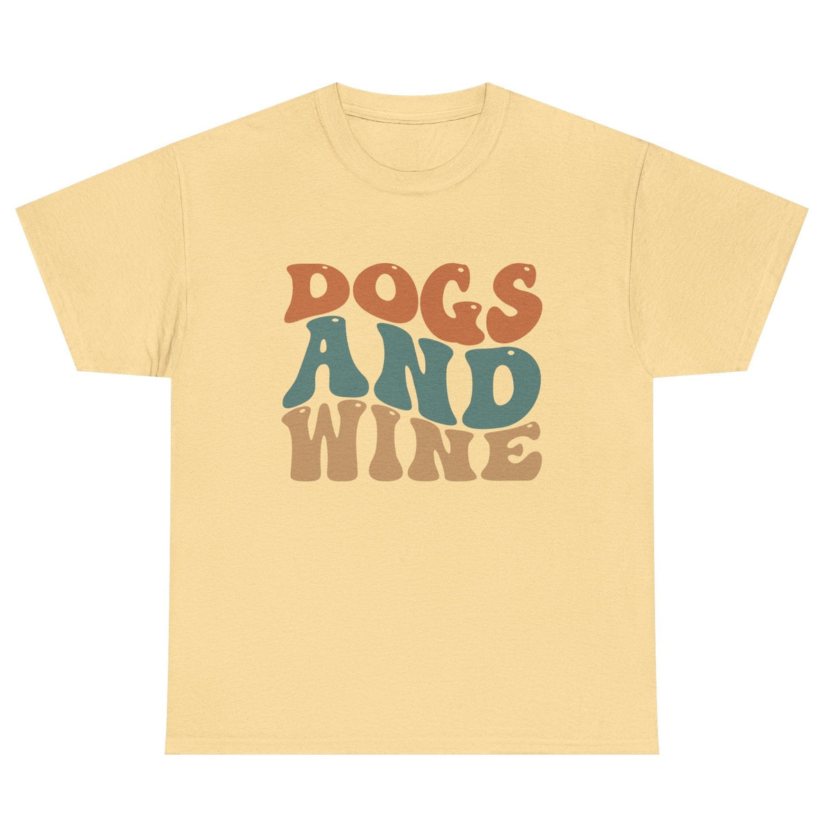 Dogs and Wine cotton tee in yellow haze