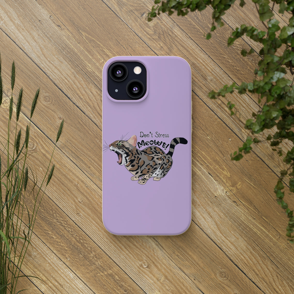 Flounder Cat - Don't Stress Meowt Biodegradable Phone Case – Eco-Friendly & Stylish