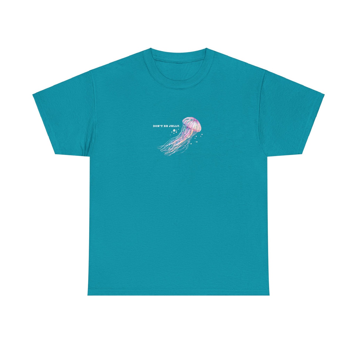 Don't Be Jelly jellyfish t-shirt in tropical blue