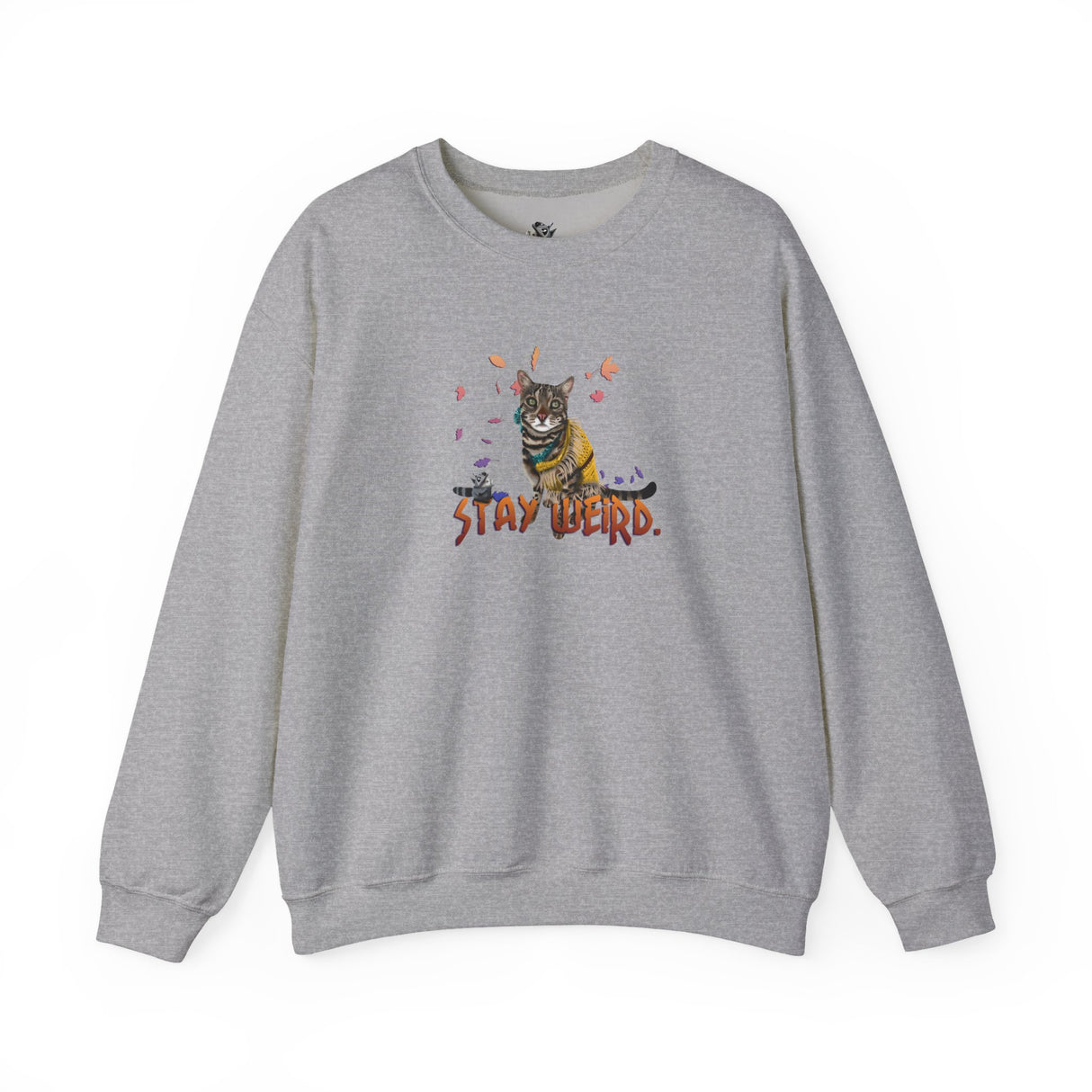 Stay Weird Sweatshirt — Hand-Drawn Flounder & Mouse Toy Hug Crewneck