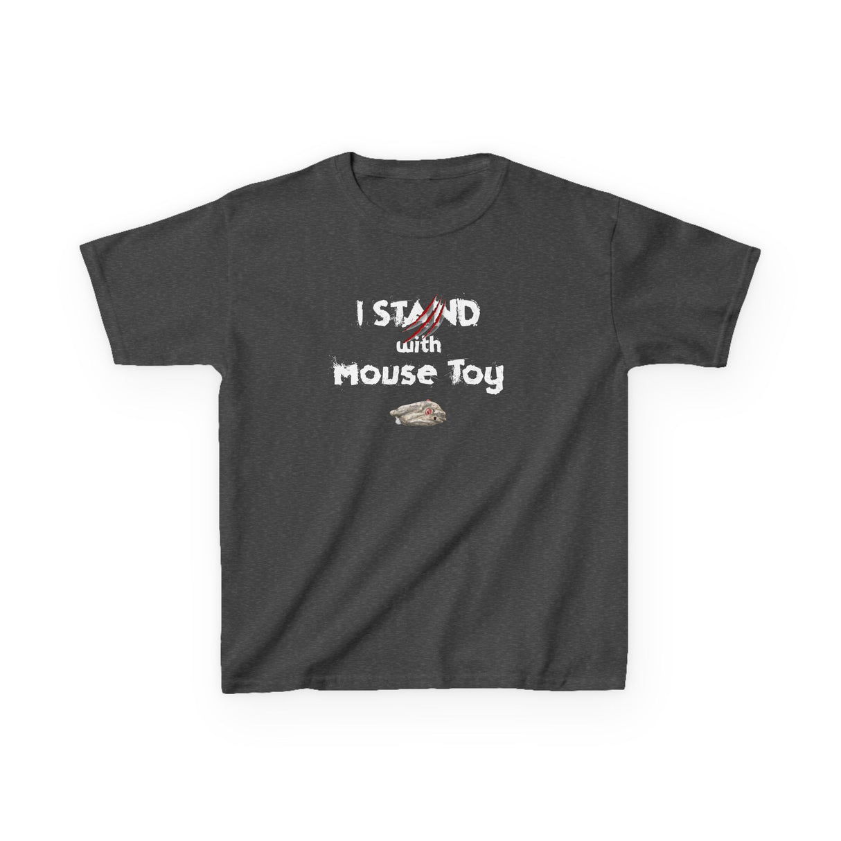 Kids Tee - Funny Flounder's Mouse Toy Shirt with 'I Stand with Mouse Toy' Text